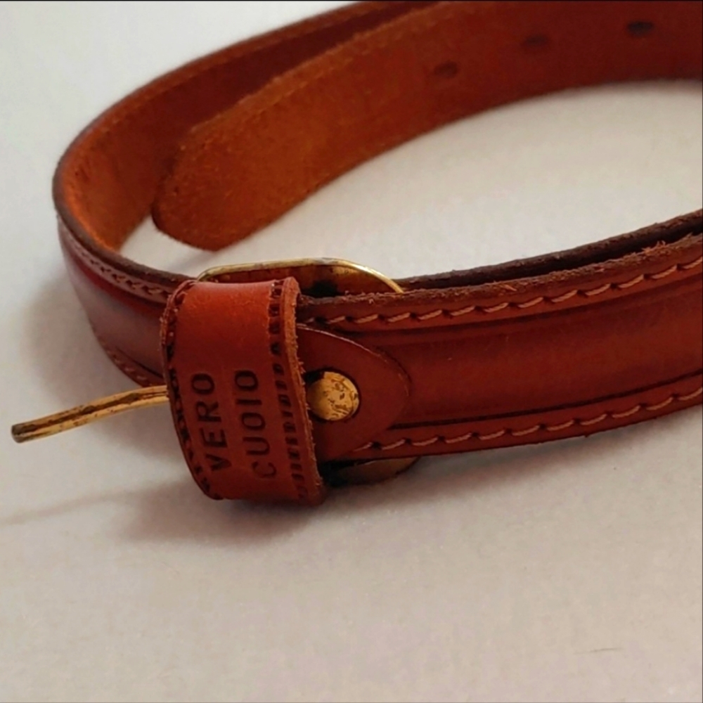 Vero Cuoio Brown Leather Belt 39"